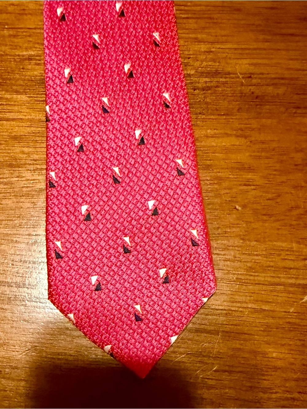 Men's pink Patterned Silk Tie - Unbranded